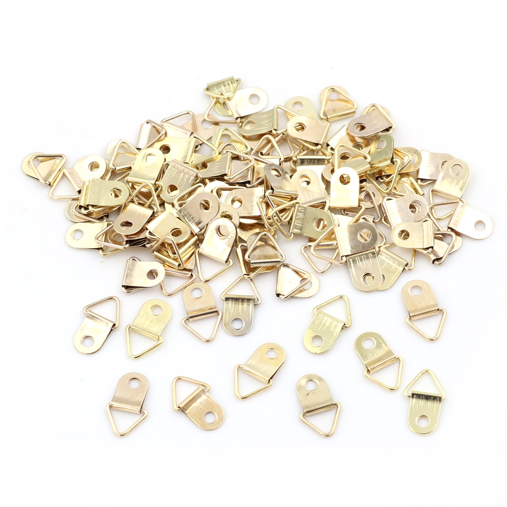 Bamboo Photo Frame - 100 Peças Mini Gancho D-Ring Dourado
