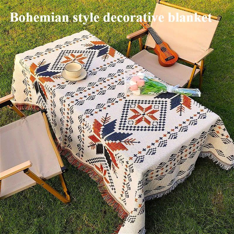 Linen Table Runner - Cobertor para Camping ao Ar Livre,