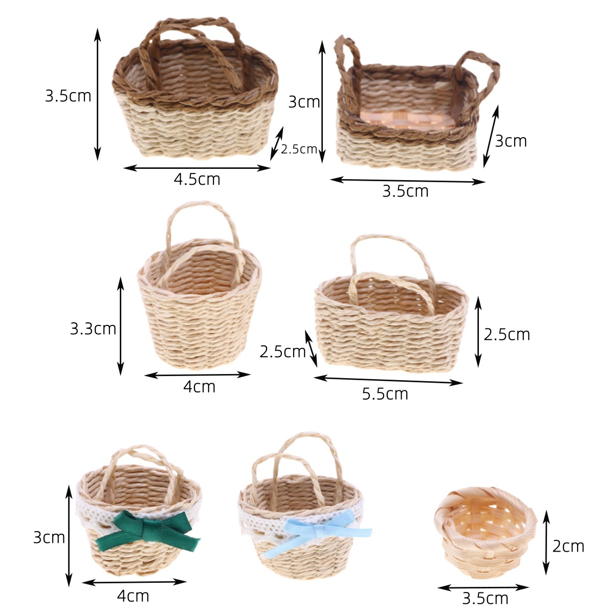 Rattan Plant Basket - 1pc casa de bonecas tecido à