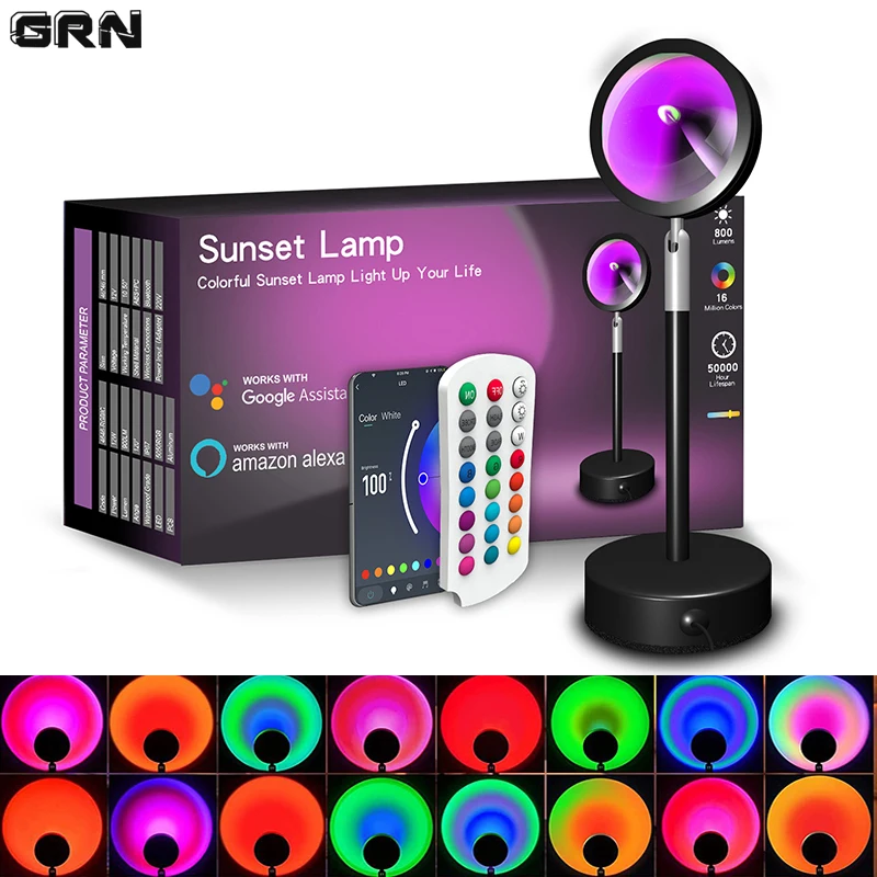 Home Decor Free App - Smart LED Sunset Lamp, Lâmpadas Coloridas