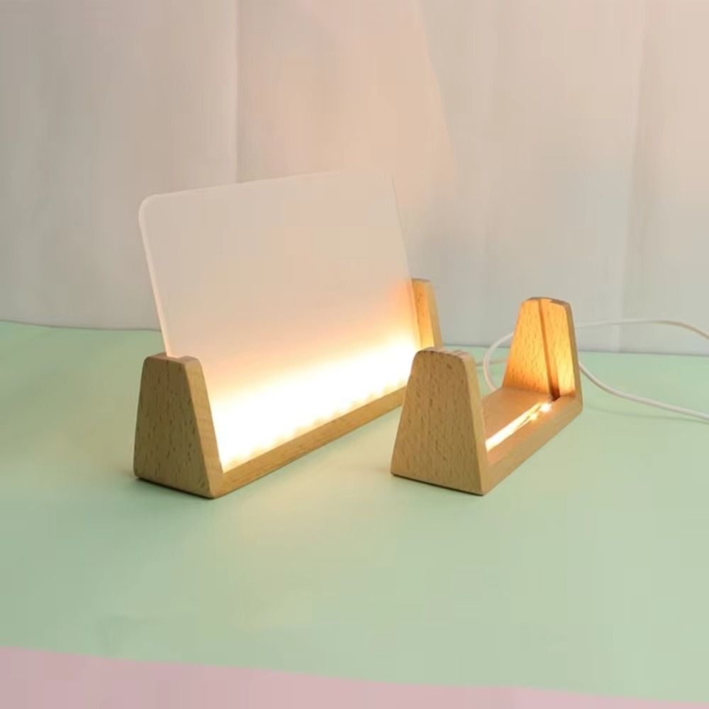 Bamboo Photo Frame - Base de Madeira Iluminada com Luz