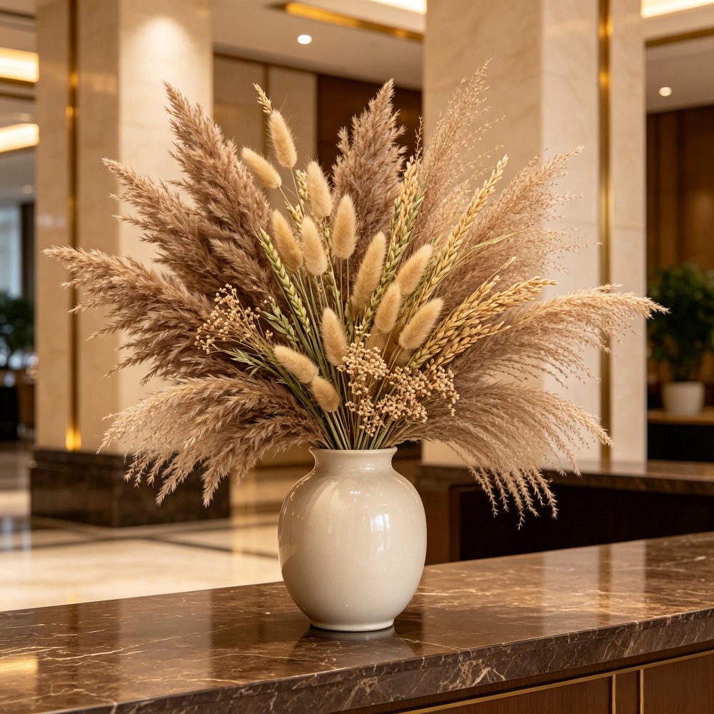 Pampas Grass Decor - 1 ramo de flores secas mistas,