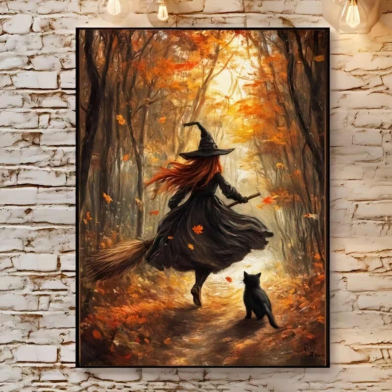 Home Decor Theme - Arte de parede retrô de bruxa