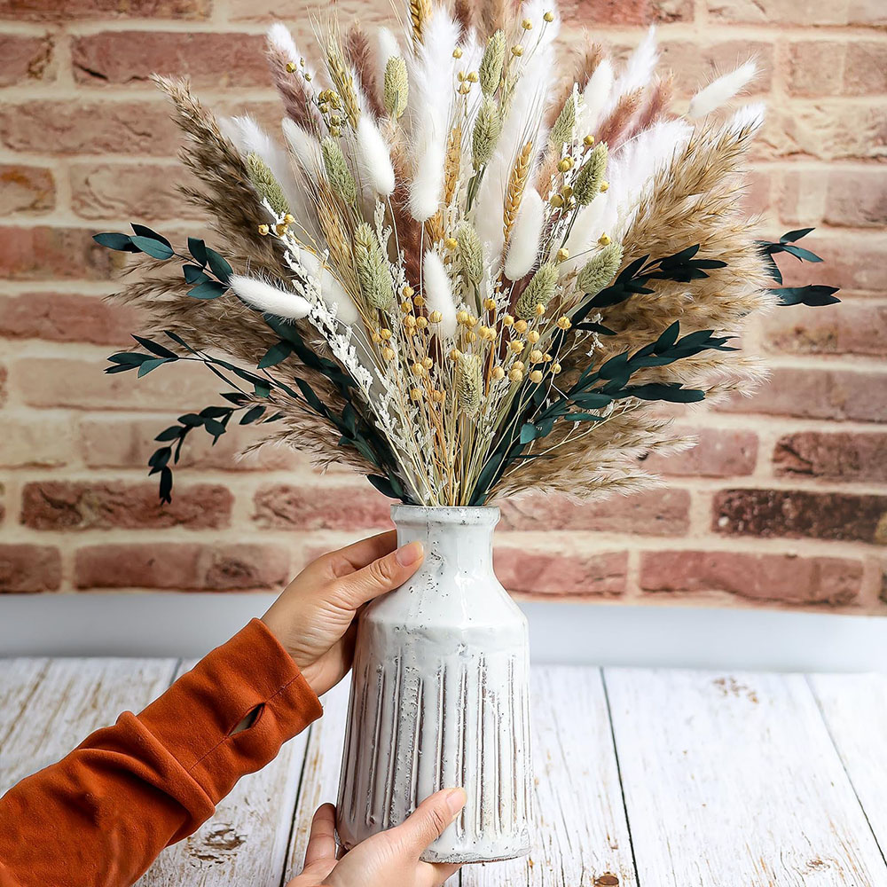 Pampas Grass Decor - Buquê de grama de pampas secas,