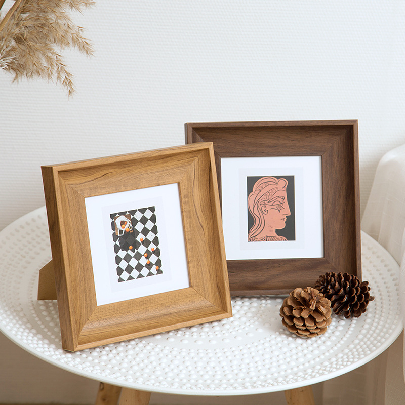 Bamboo Photo Frame - Moldura de foto quadrada minimalista, versátil,