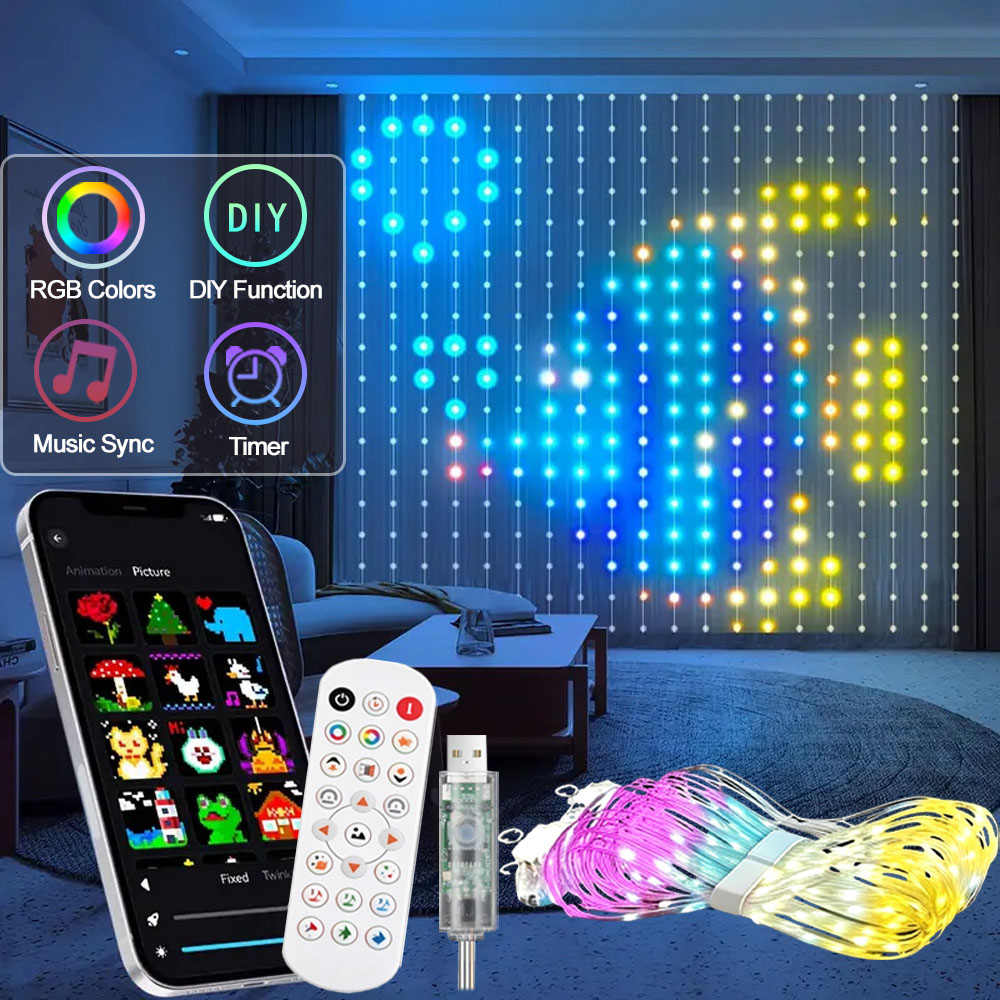 Home Decor Free App - Cortina de Luz LED Inteligente com