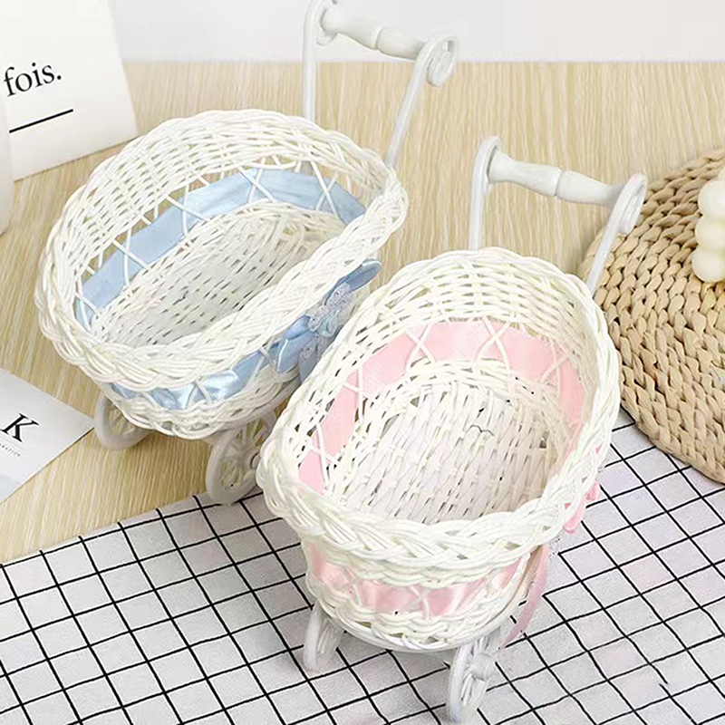 Rattan Plant Basket - 1 pçs cesta carrinho de bebê