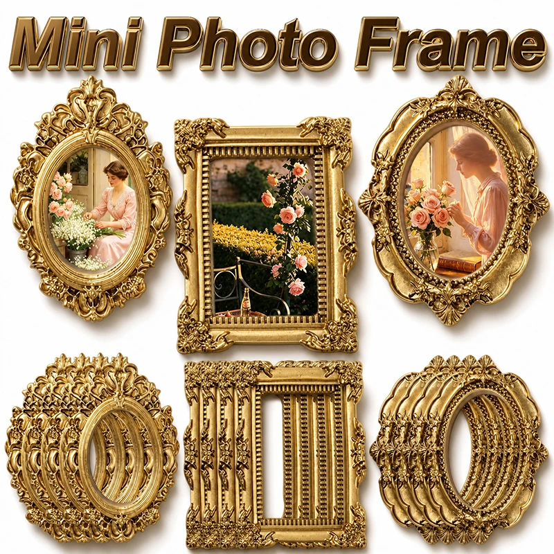 Bamboo Photo Frame - 10/5 peças de Mini Porta-Retratos Vintage