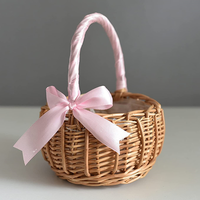 Rattan Plant Basket - Rack de armazenamento artesanal, cestas de