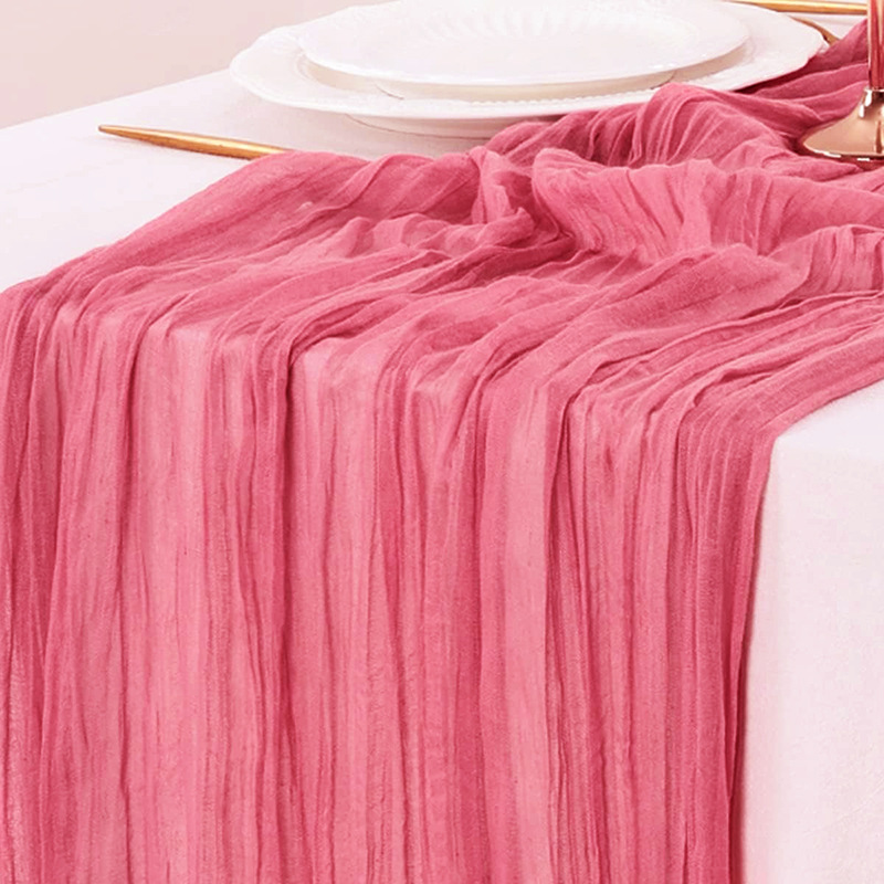 Corredor de mesa vermelho gaze - Linen Table Runner avaliação e preço