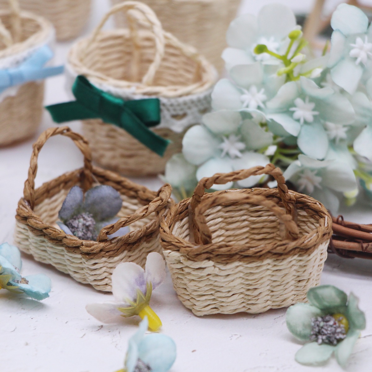 1pc casa de bonecas tecido à m - Rattan Plant Basket avaliação e preço