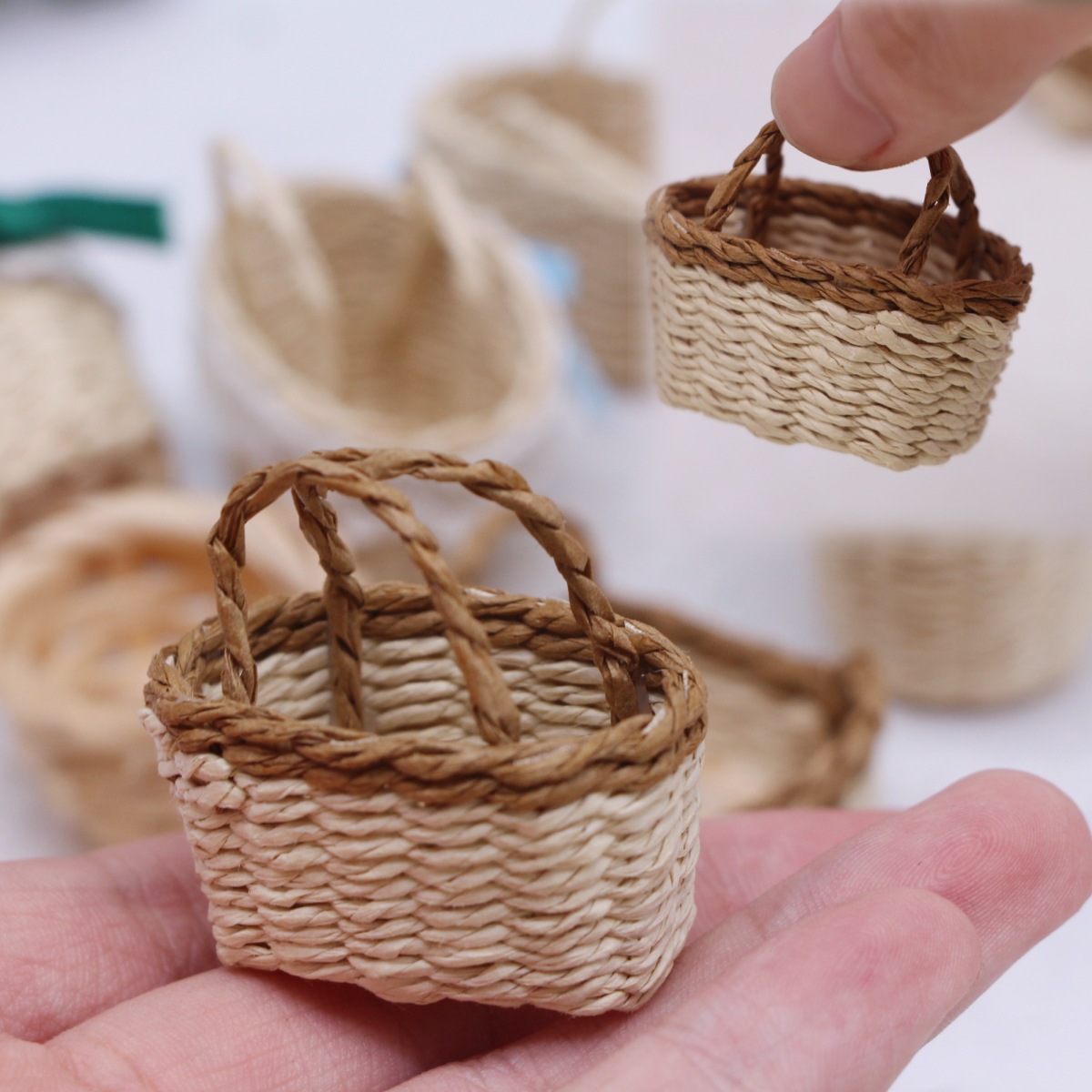 1pc casa de bonecas tecido à m - Rattan Plant Basket avaliação e preço