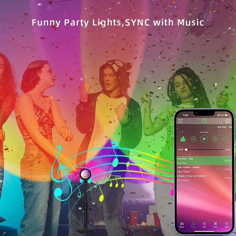 Smart LED Sunset Lamp, Lâmpada - Home Decor Free App avaliação e preço
