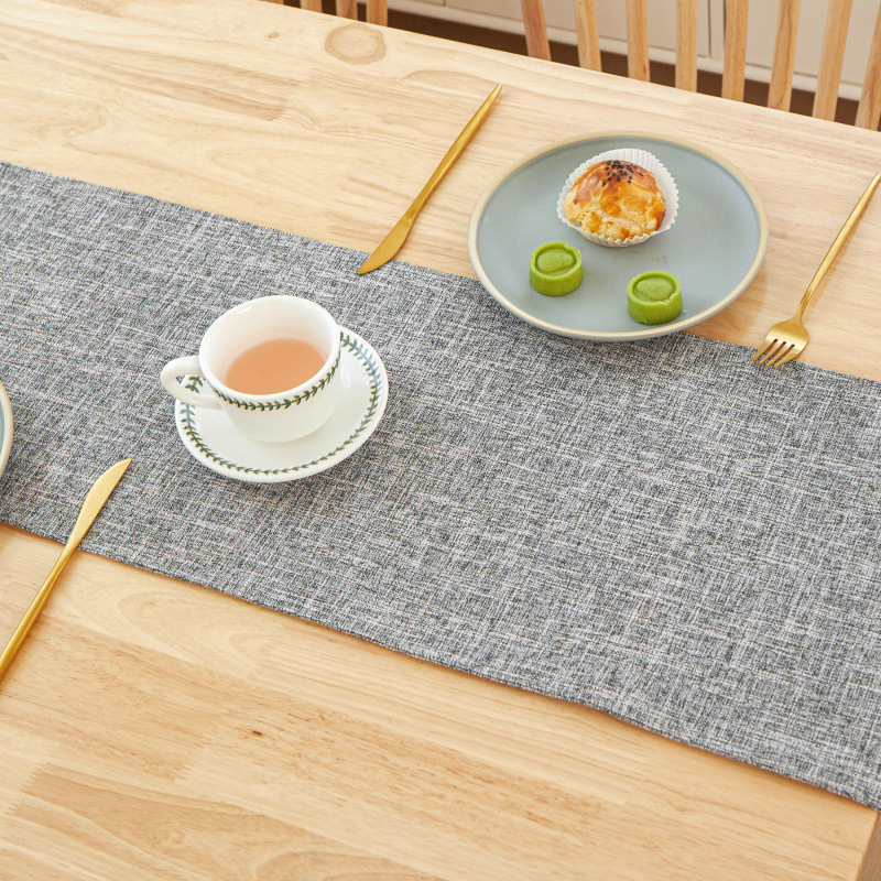 Novo linho grosso cor sólida l - Linen Table Runner avaliação e preço