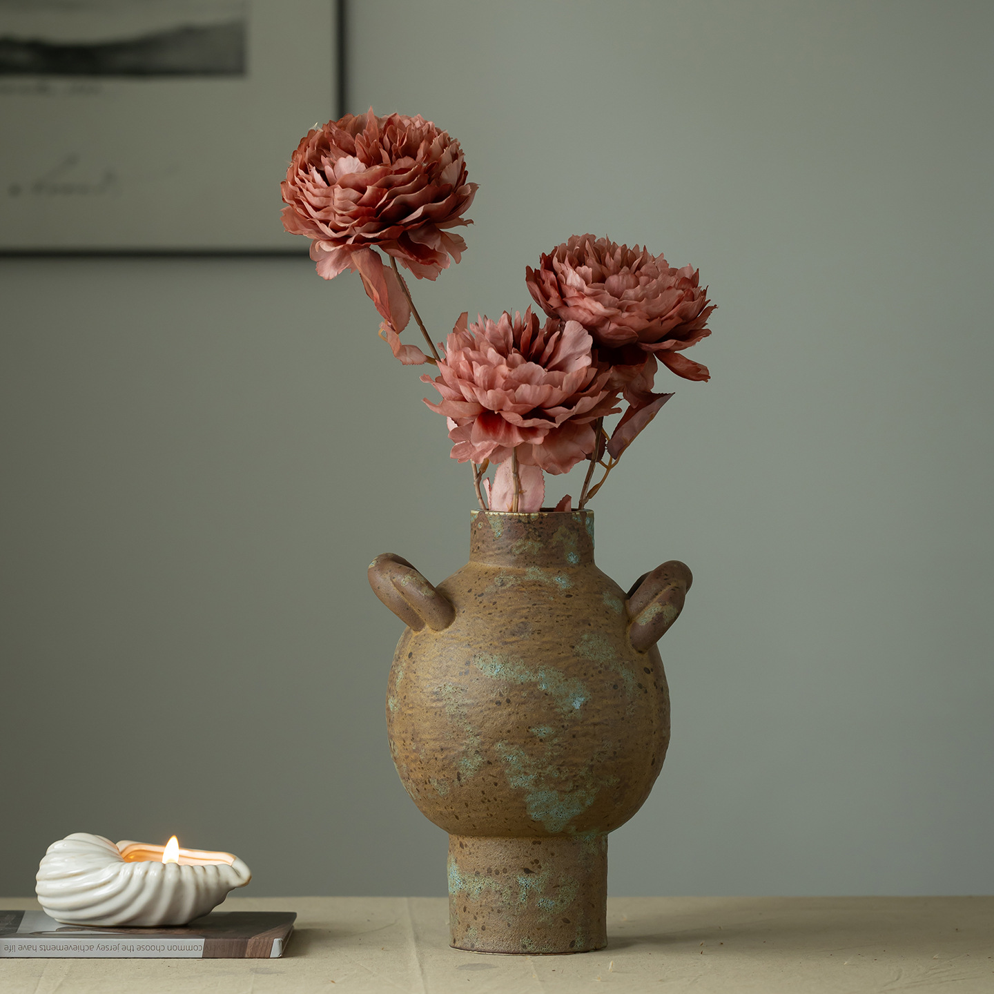 Vaso de Cerâmica Rústico CAPIR - Pampas Grass Decor avaliação e preço