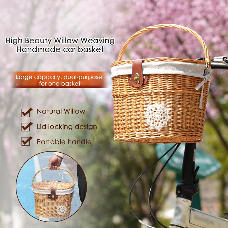 Cesta de guidão de vime para a - Rattan Plant Basket avaliação e preço