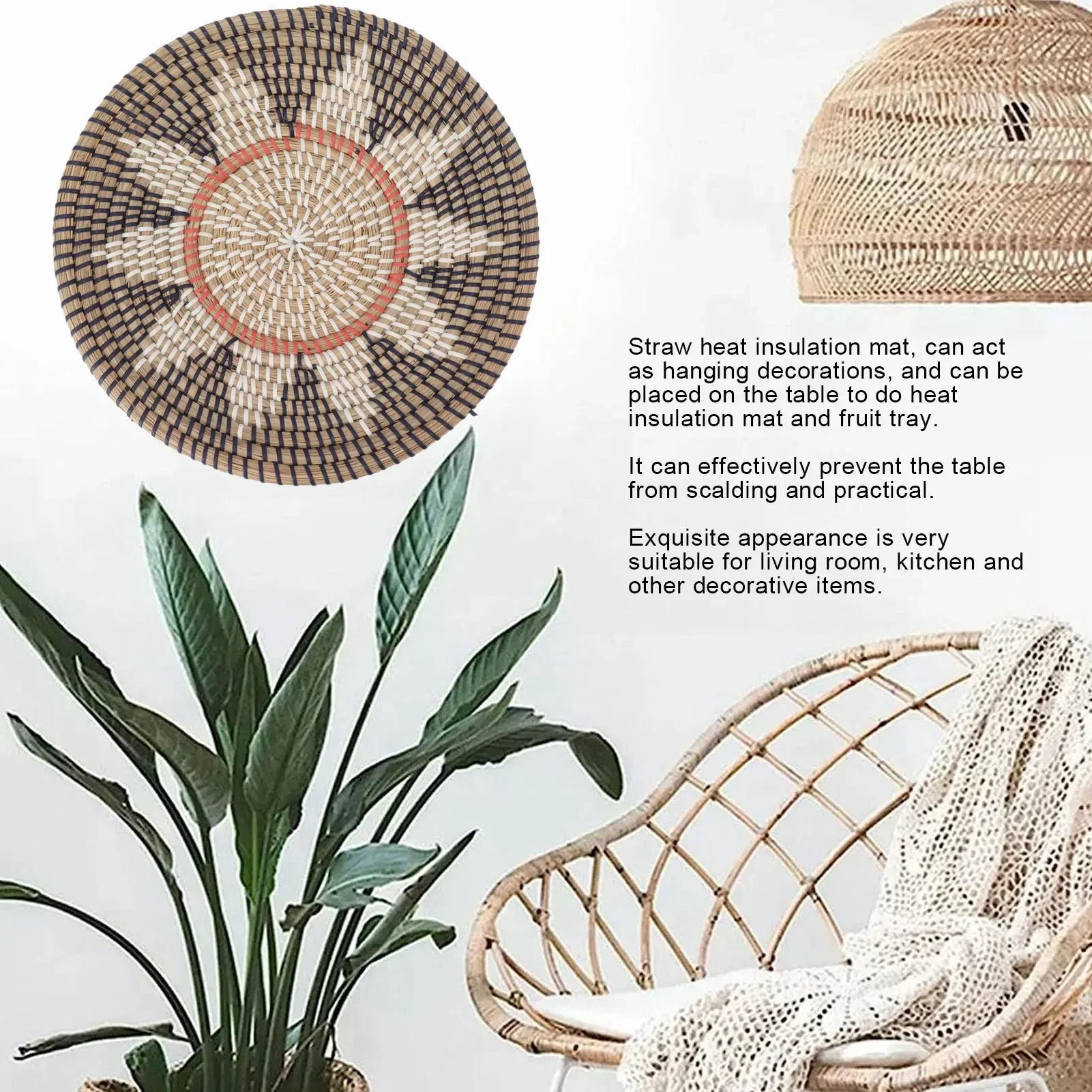 Ornamentos de parede de grama  - Rattan Plant Basket avaliação e preço