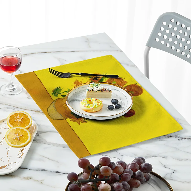 Novo van gogh pintura a óleo t - Linen Table Runner avaliação e preço