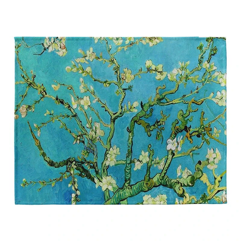 Novo van gogh pintura a óleo t - Linen Table Runner avaliação e preço