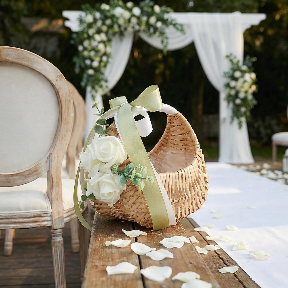 Cesta de flores de rattan com  - Rattan Plant Basket avaliação e preço