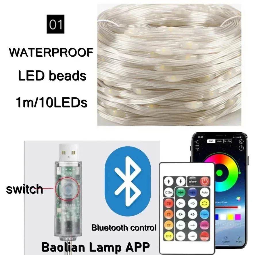 Luzes de Fada LED RGB WS2812B  - Home Decor Free App avaliação e preço