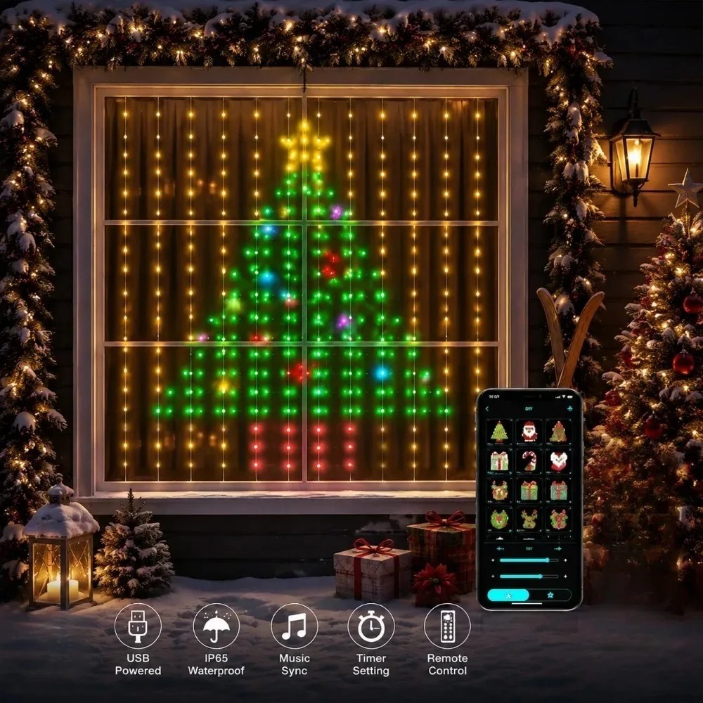 Luzes de Cortina LED Pixel com - Home Decor Free App avaliação e preço