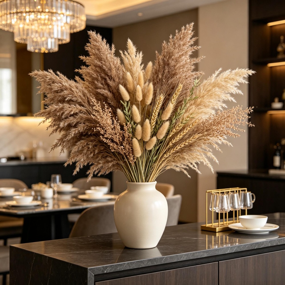 1 ramo de flores secas mistas, - Pampas Grass Decor avaliação e preço