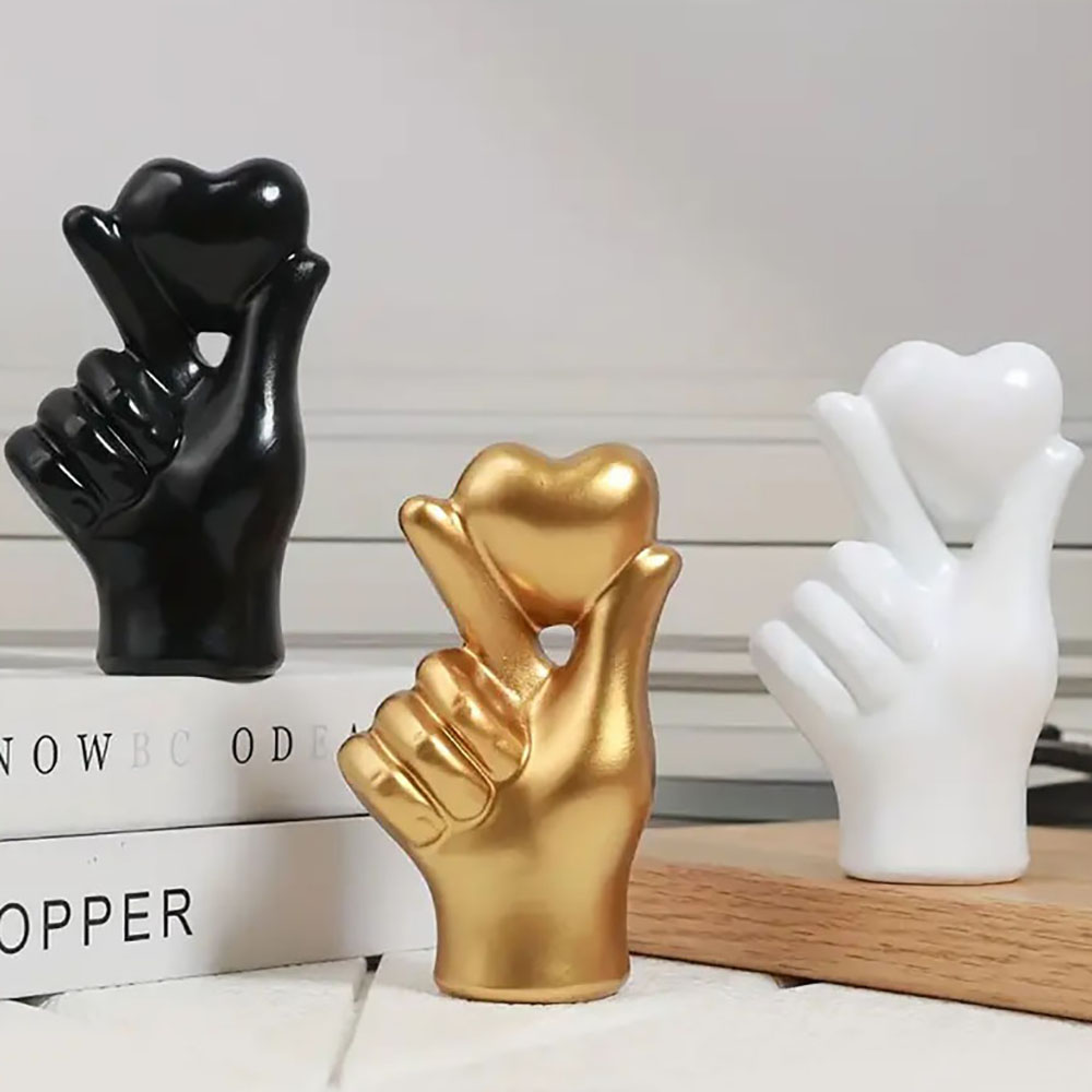 Coração mão gesto estátuas esc - Home Decor Y2K avaliação e preço
