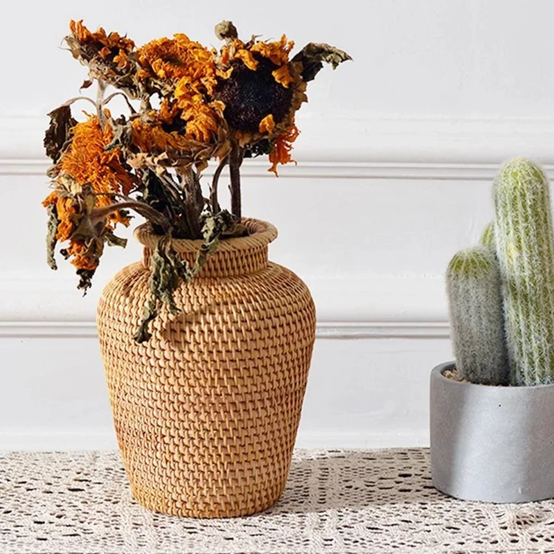 Cesta de vime rattan pendurado - Rattan Plant Basket avaliação e preço
