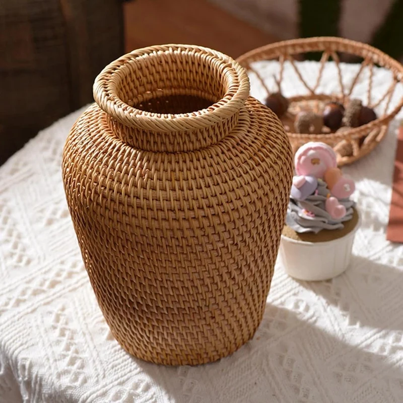Cesta de vime rattan pendurado - Rattan Plant Basket avaliação e preço