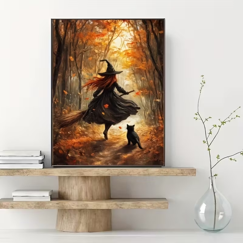 Arte de parede retrô de bruxa  - Home Decor Theme avaliação e preço