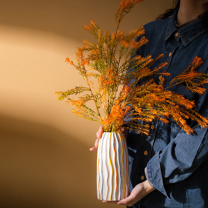 Capiron colorido listra vaso d - Pampas Grass Decor avaliação e preço
