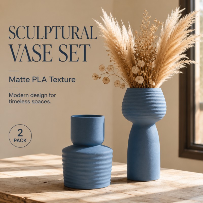 Conjunto de 2 Vasos Azuis Text - Pampas Grass Decor avaliação e preço