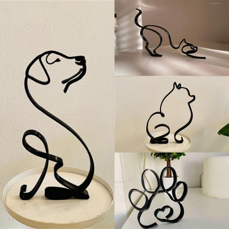 Cão arte escultura metal cão a - Home Decor Y2K avaliação e preço