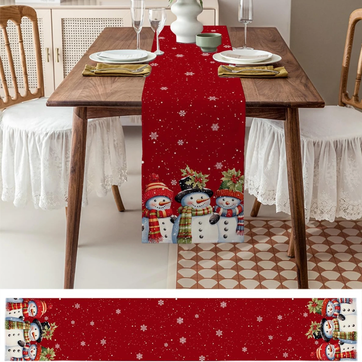 Caminhos de Mesa de Linho Verm - Linen Table Runner avaliação e preço