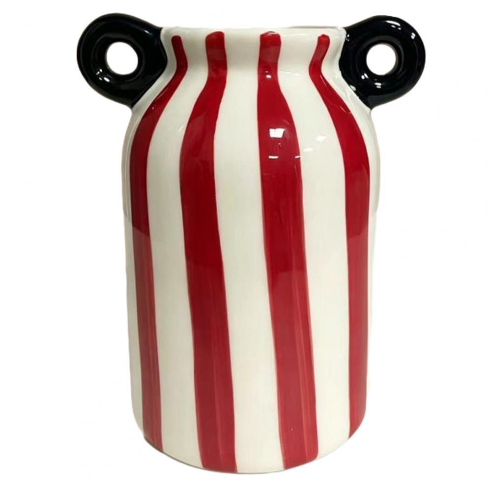 Vaso de Cerâmica Listrado com  - Pampas Grass Decor avaliação e preço