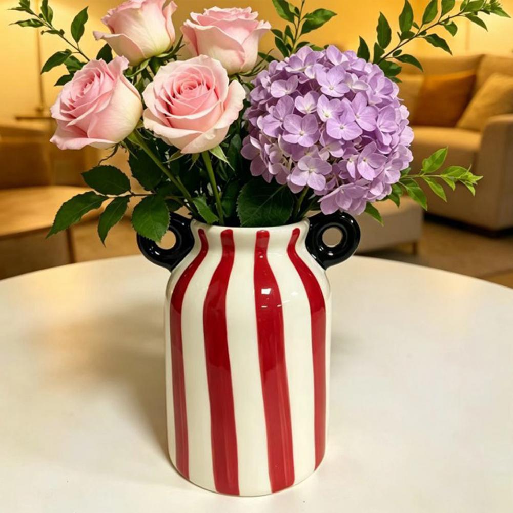 Vaso de Cerâmica Listrado com  - Pampas Grass Decor avaliação e preço