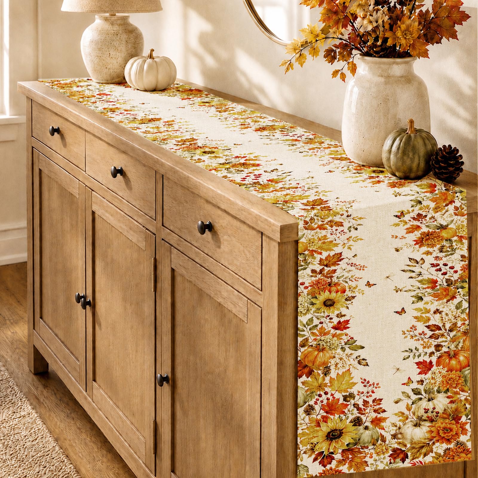 Caminho de Mesa com Estampa de - Linen Table Runner avaliação e preço