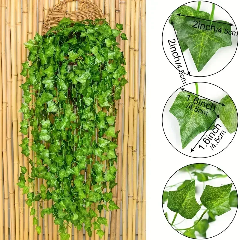 Folha de hera verde artificial - Rattan Plant Basket avaliação e preço