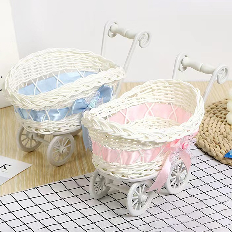 1 pçs cesta carrinho de bebê c - Rattan Plant Basket avaliação e preço