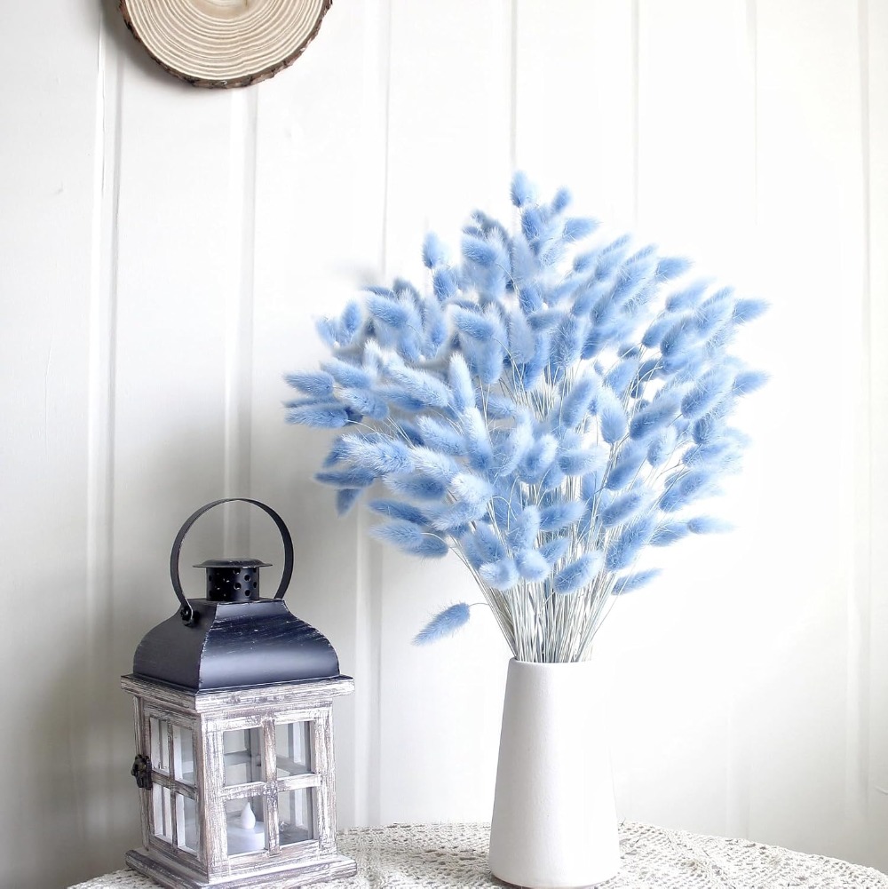 100 pçs azul lebre-cauda grama - Pampas Grass Decor avaliação e preço