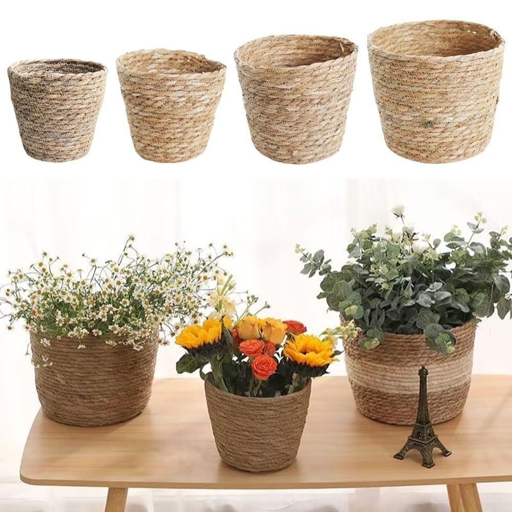 1 pçs para terraços de jardim  - Rattan Plant Basket avaliação e preço