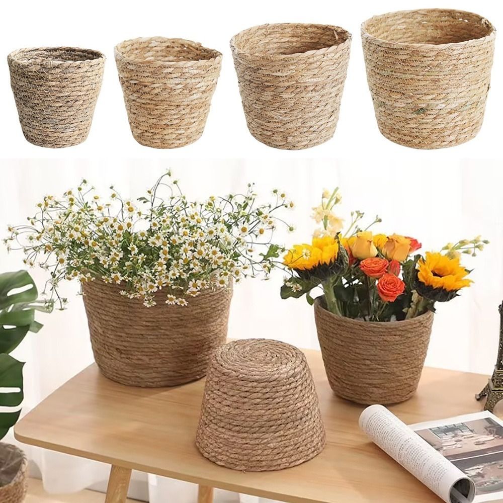1 pçs para terraços de jardim  - Rattan Plant Basket avaliação e preço