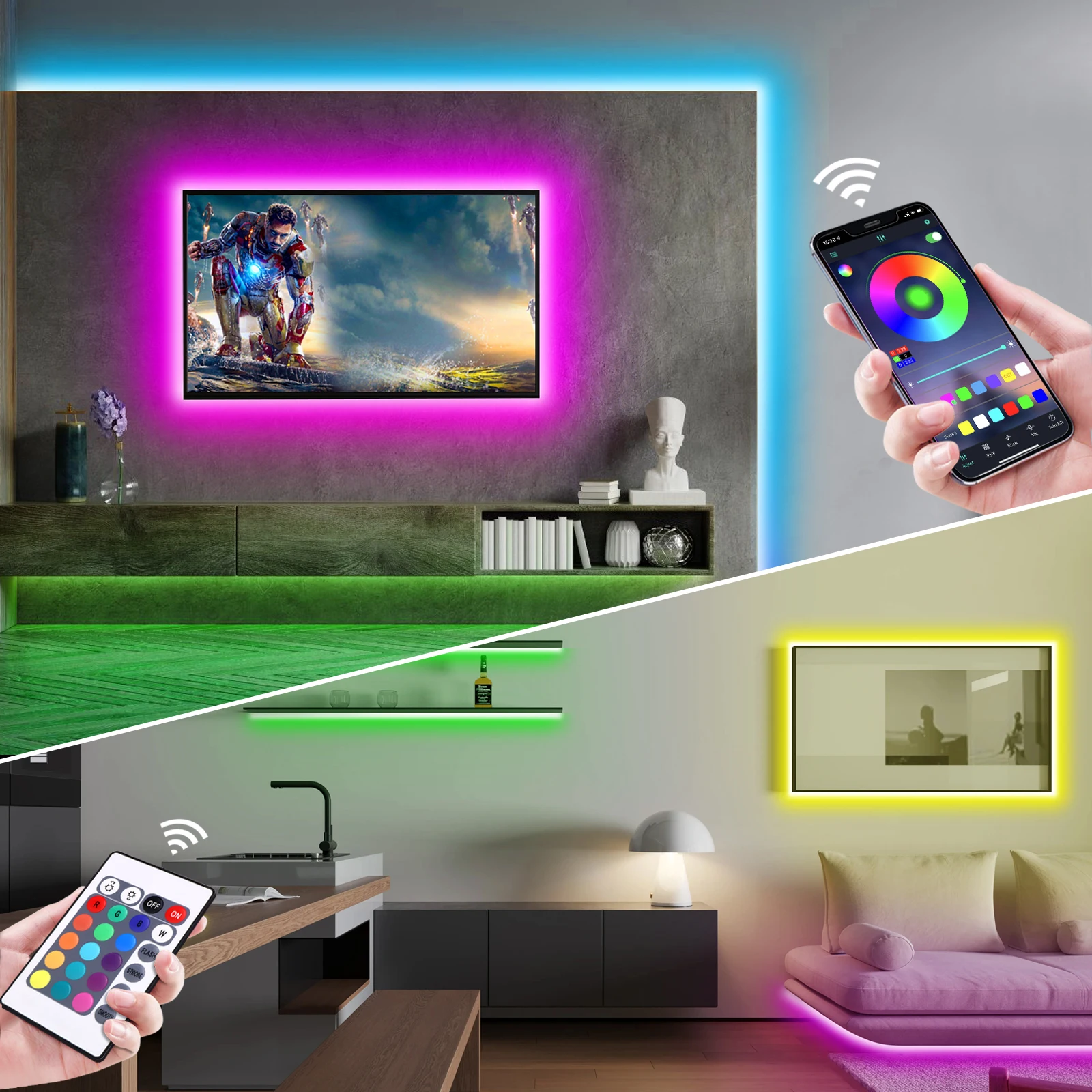 1-5m rgb led neon luz de tira  - Home Decor Free App avaliação e preço