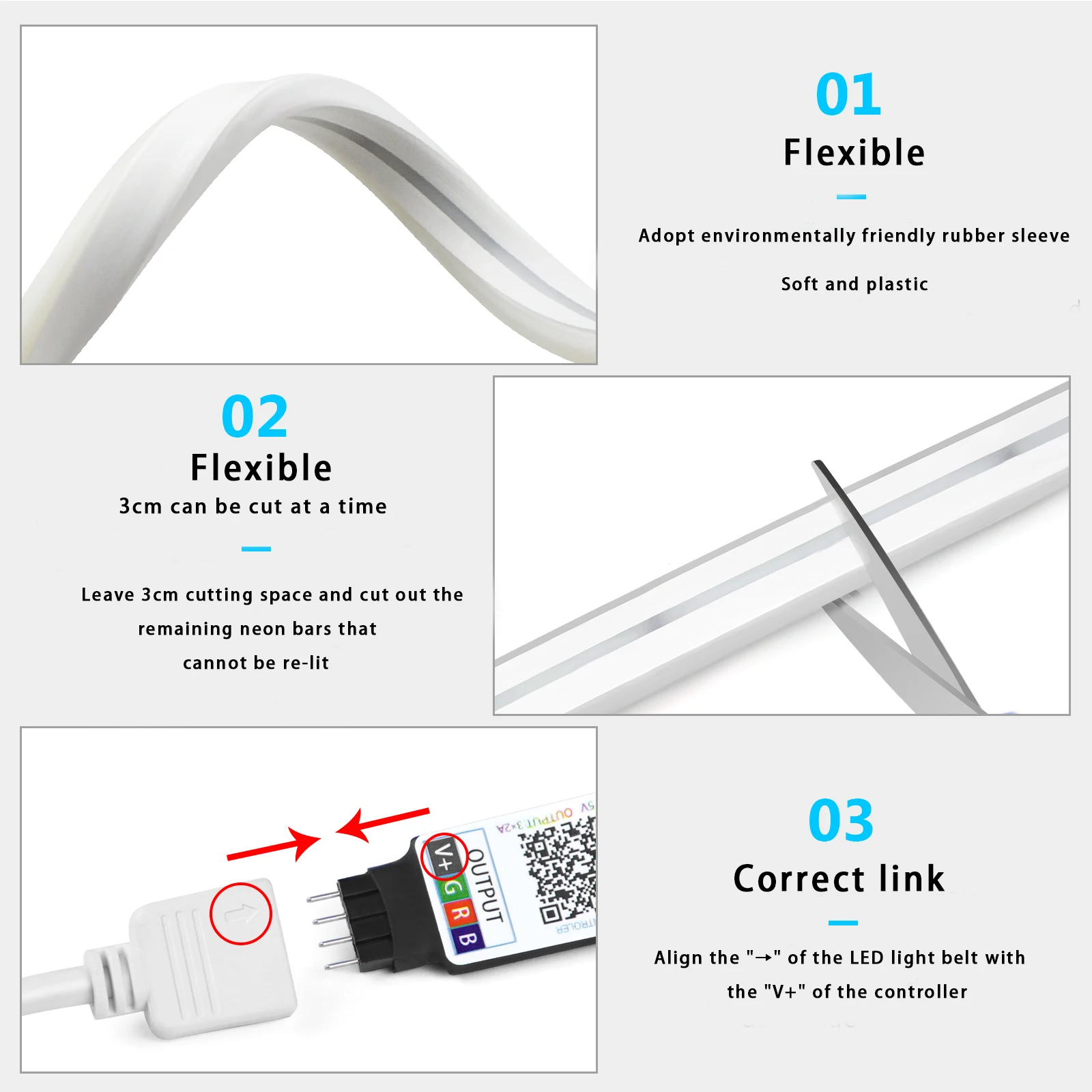 1-5m rgb led neon luz de tira  - Home Decor Free App avaliação e preço